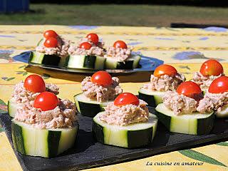 recette Canapés de concombre au thon