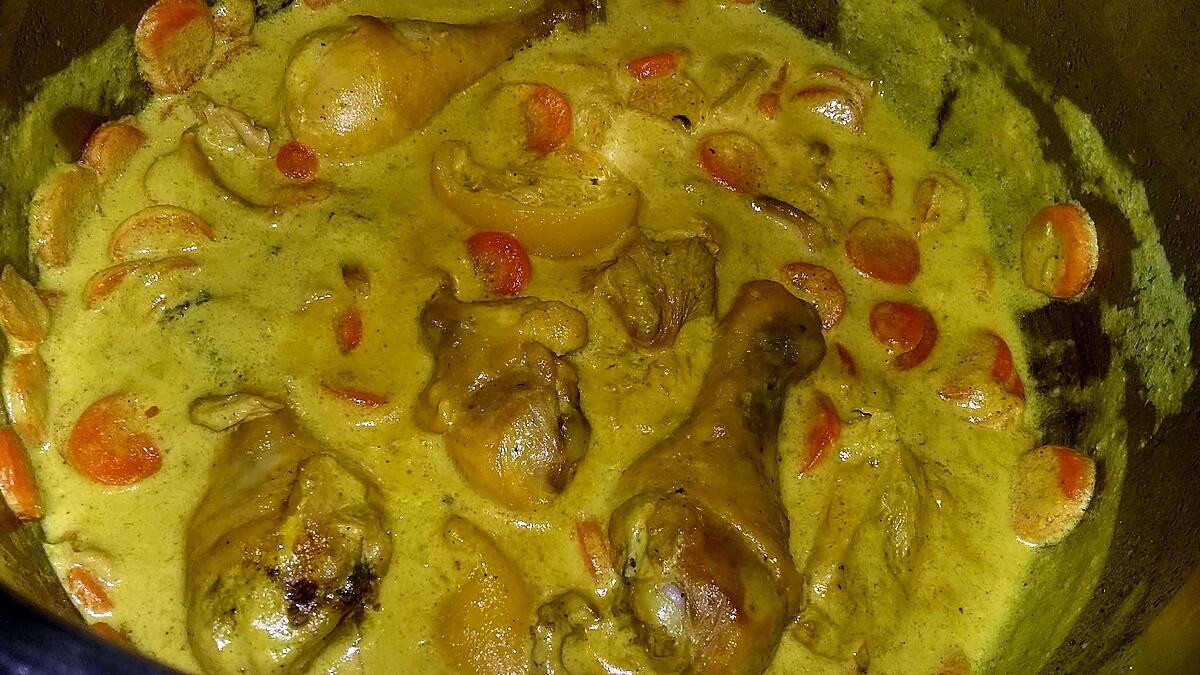 recette Pilons de poulet au lait de coco curry citron confit