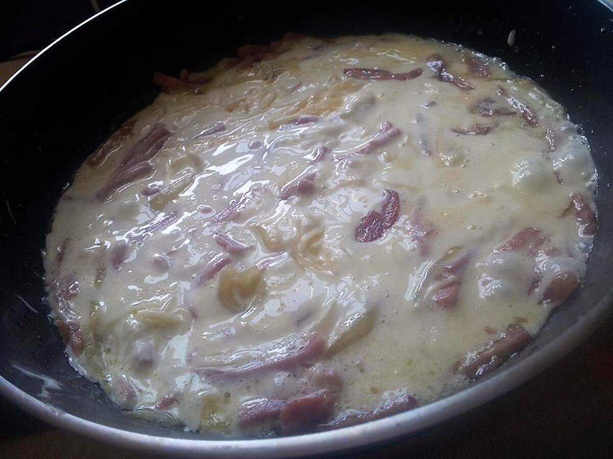 recette Macaronis sauce carbonara de jambon-fromage