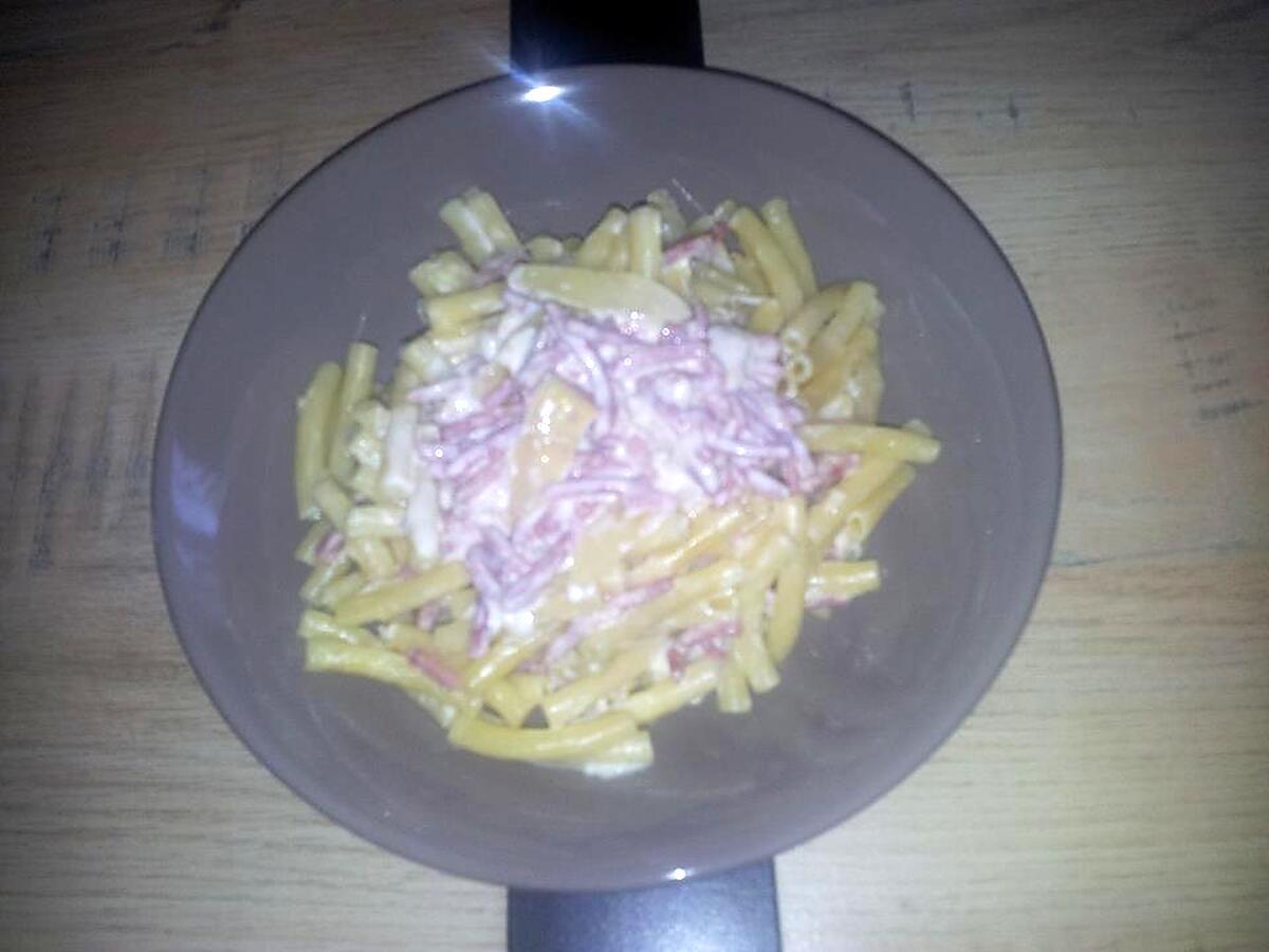 recette Macaronis sauce carbonara de jambon-fromage