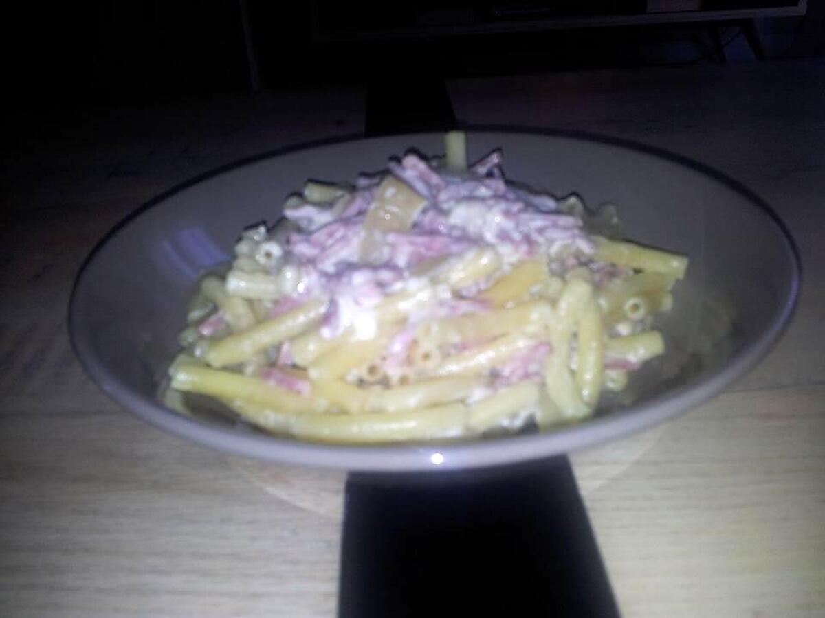 recette Macaronis sauce carbonara de jambon-fromage