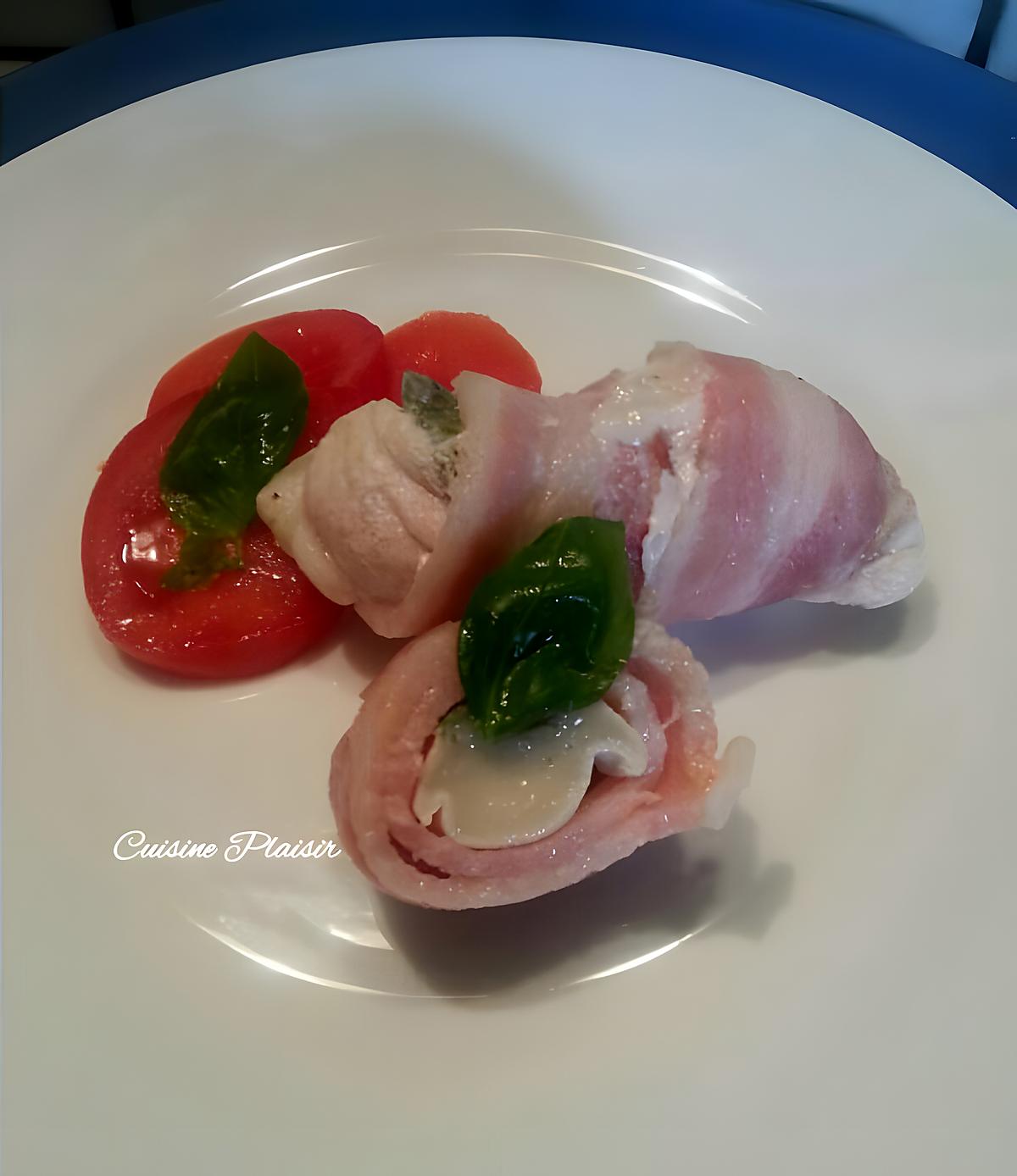 recette Petites roulades de lard et poulet au fromage de chèvre