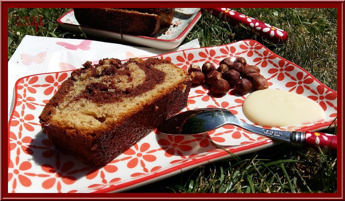 recette Cake marbré chocolat noisette