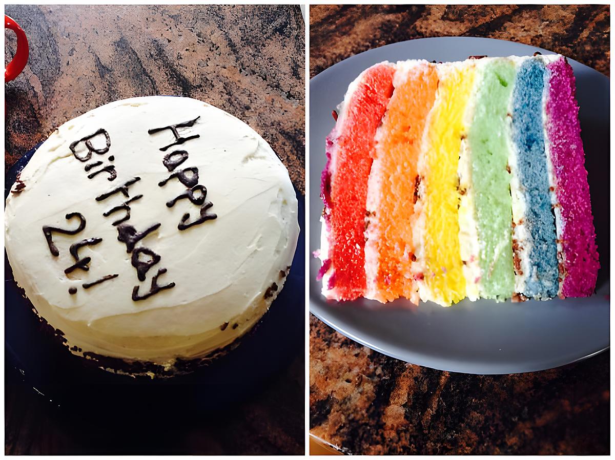 recette rainbow cake!