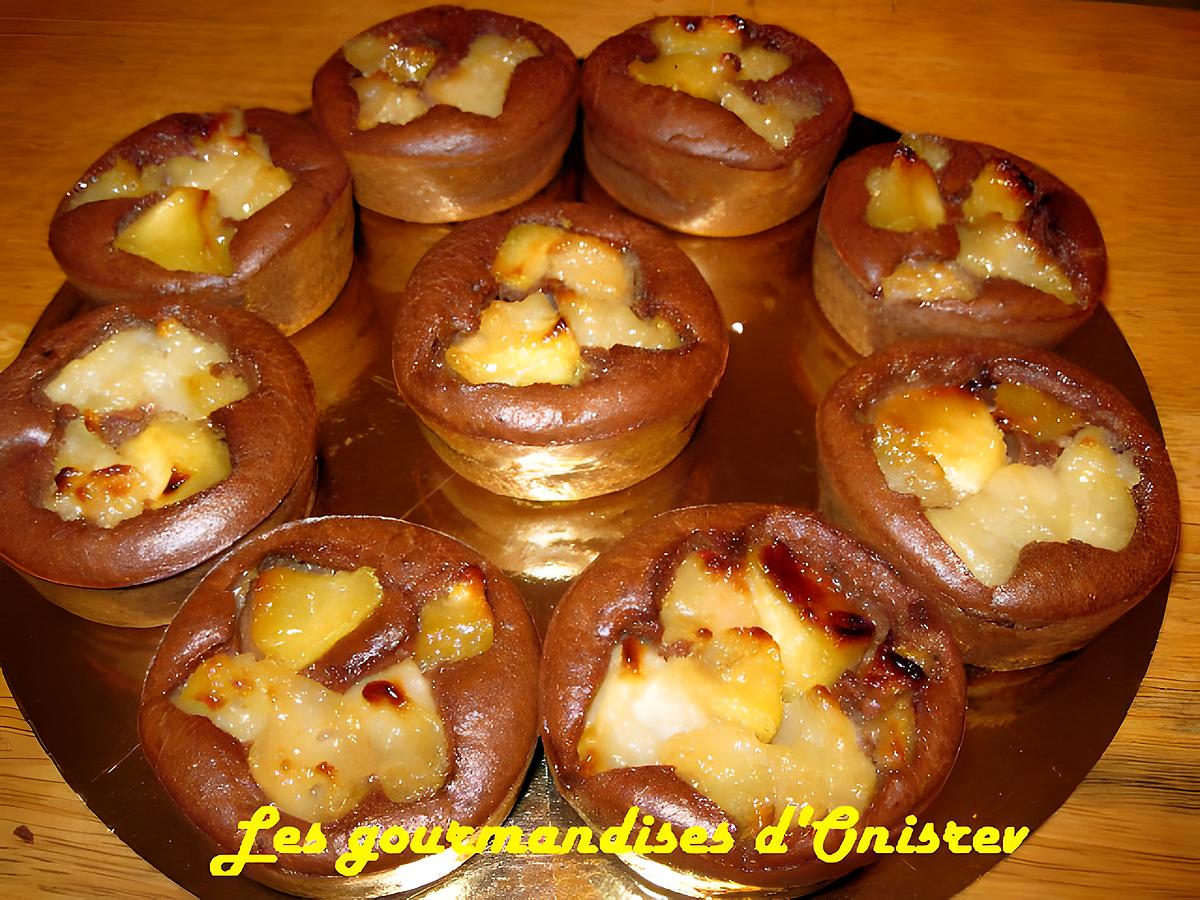 recette Pudding de brioches au chocolat et poires caramélisées