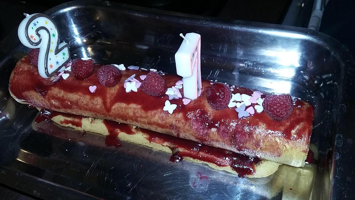 recette Bûche roulé a la framboise de Tonton