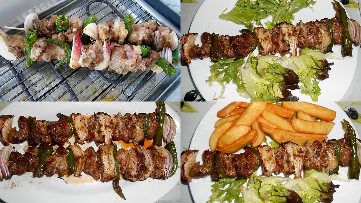 recette BROCHETTES DE PORC ET LARD