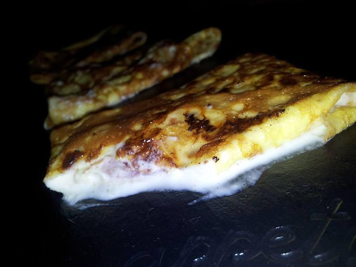 recette Crêpes d'omelette au jambon-fromage