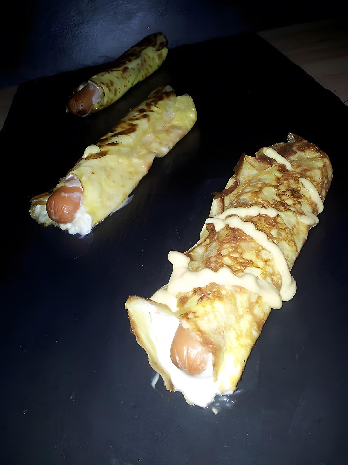 recette Crêpes d'omelette façon hot-dog