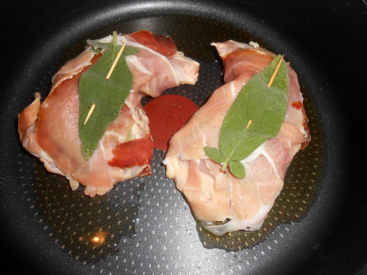 recette CUISSES DE POULET BRAISEES AU MARSALA façon saltimbocca