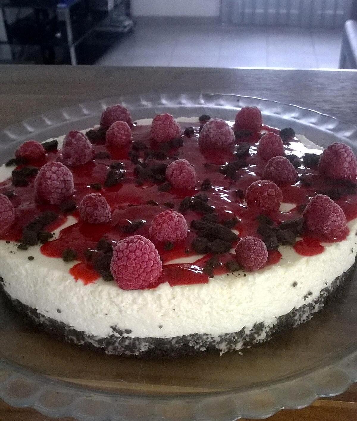 recette CHEESE CAKE FRAMBOISE OREO SANS CUISSON