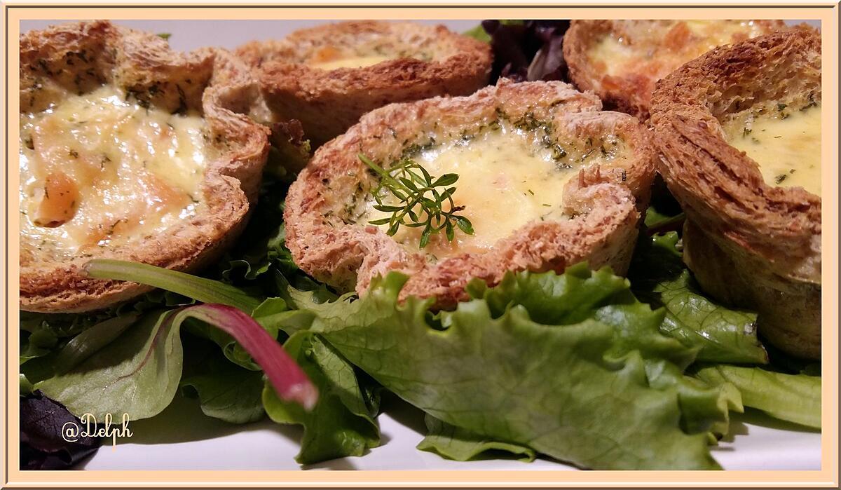 recette Quiche toast Cups au saumon