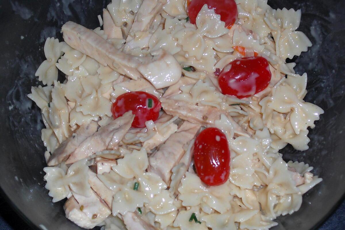 recette Salade de farfalles au poulet