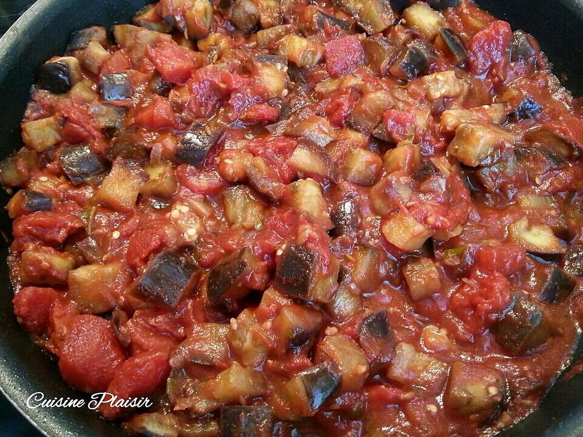 recette Poêlée d'aubergines aux tomates