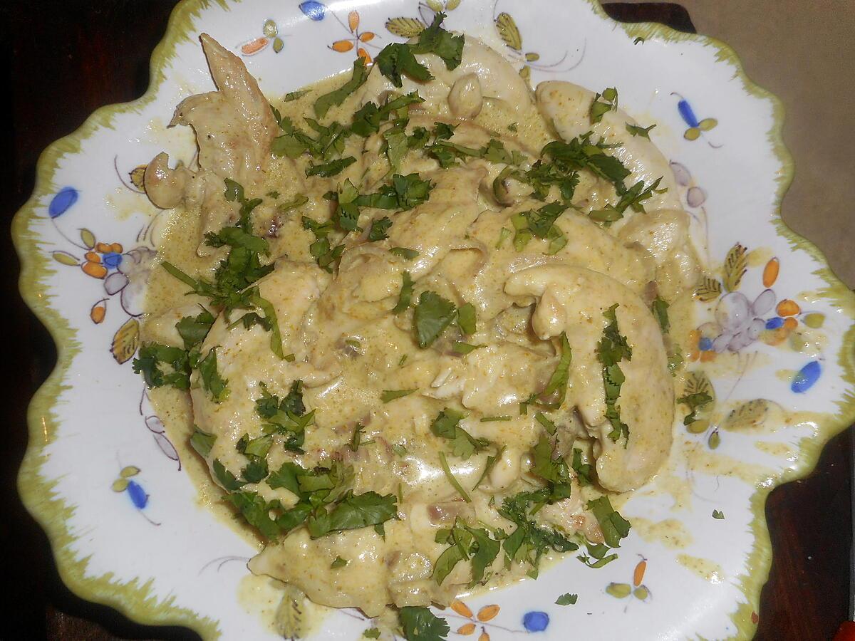recette Aiguillettes de poulet au curry