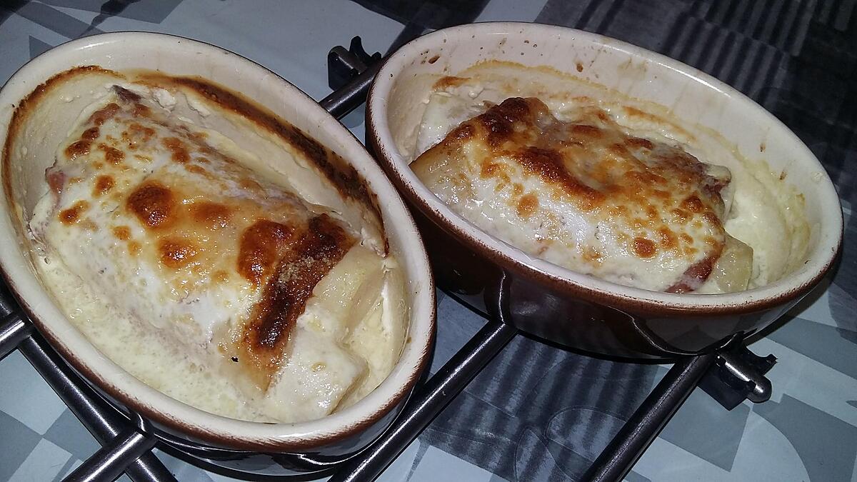 recette Petit gratin de cœur de palmier en-lardé