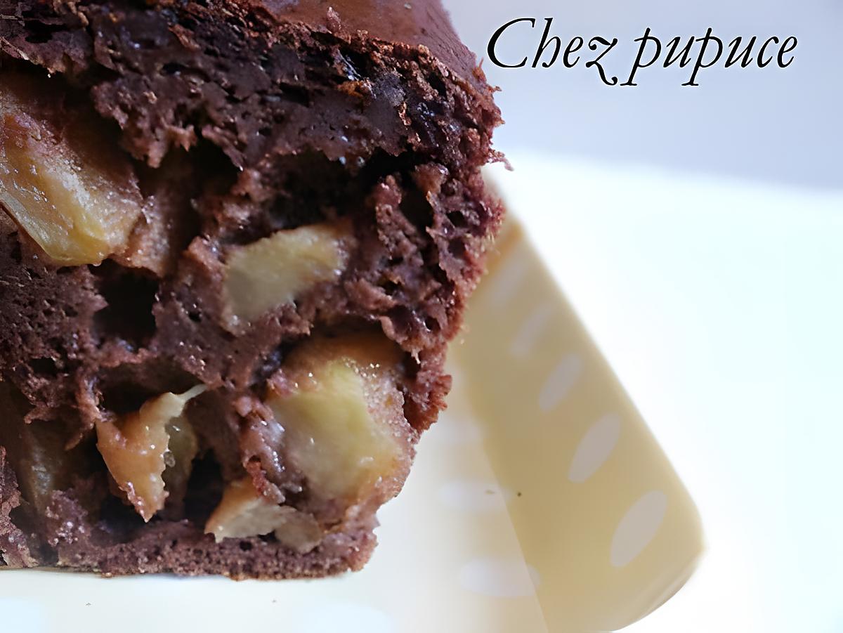 recette Cake au chocolat, caramel & pommes