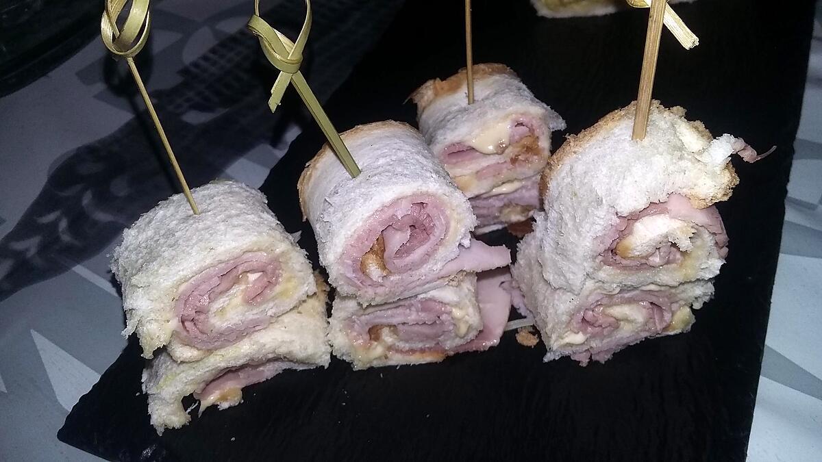 recette Roulés de pain de mie au jambon et au boursin