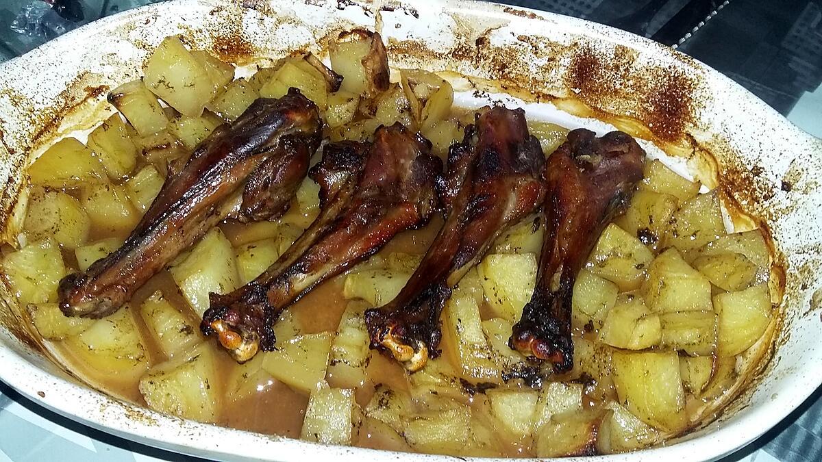 recette Manchons de canard et pomme de terre au soja et au miel