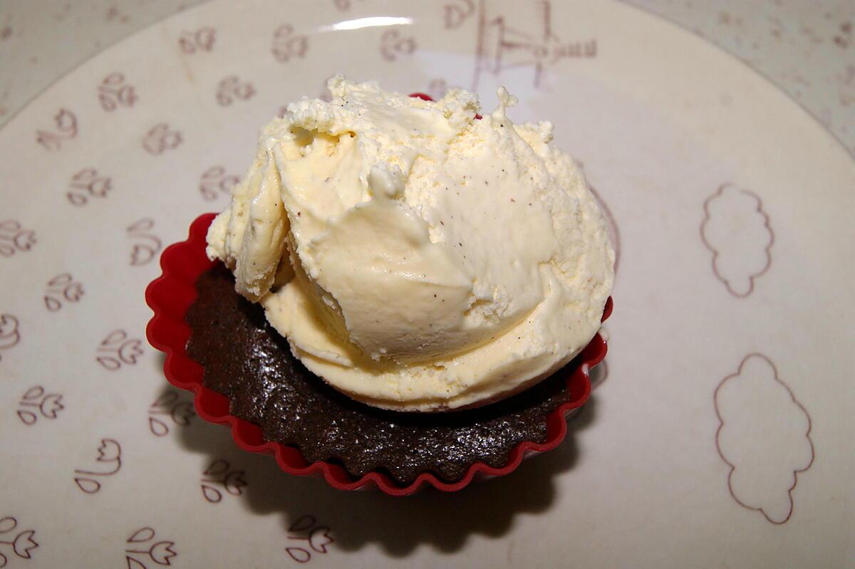 recette Coulant au chocolat, au coulis de Framboise.