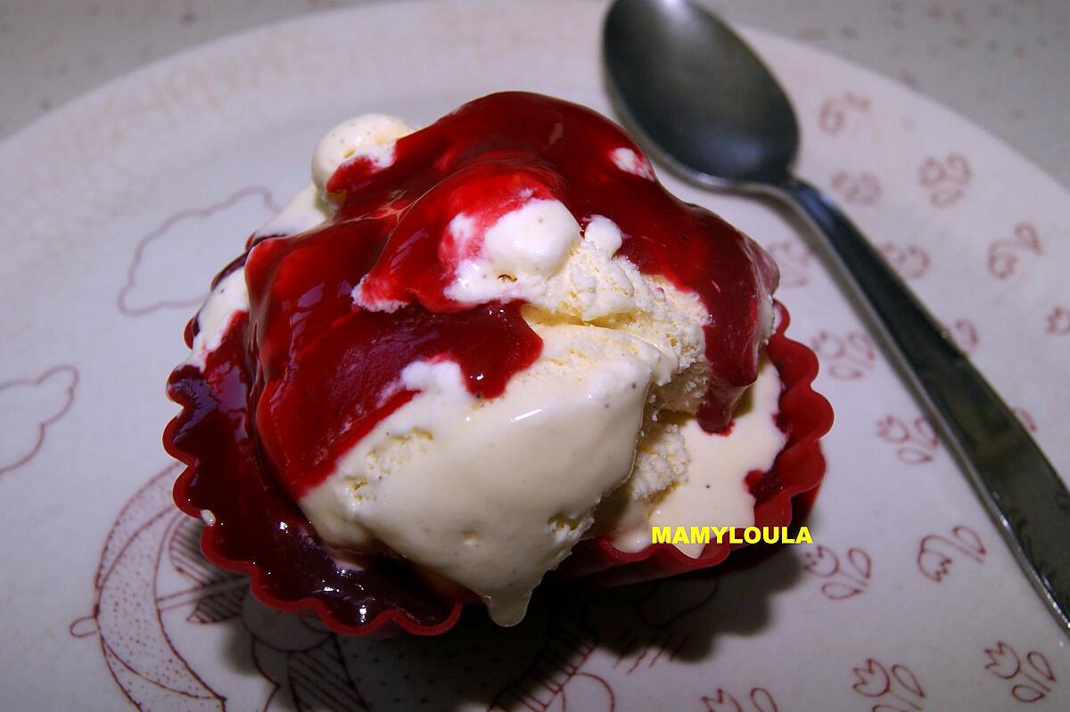 recette Coulant au chocolat, au coulis de Framboise.