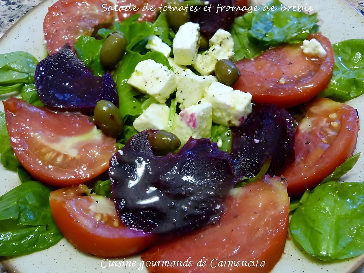 recette Salade de tomates et fromage de brebis