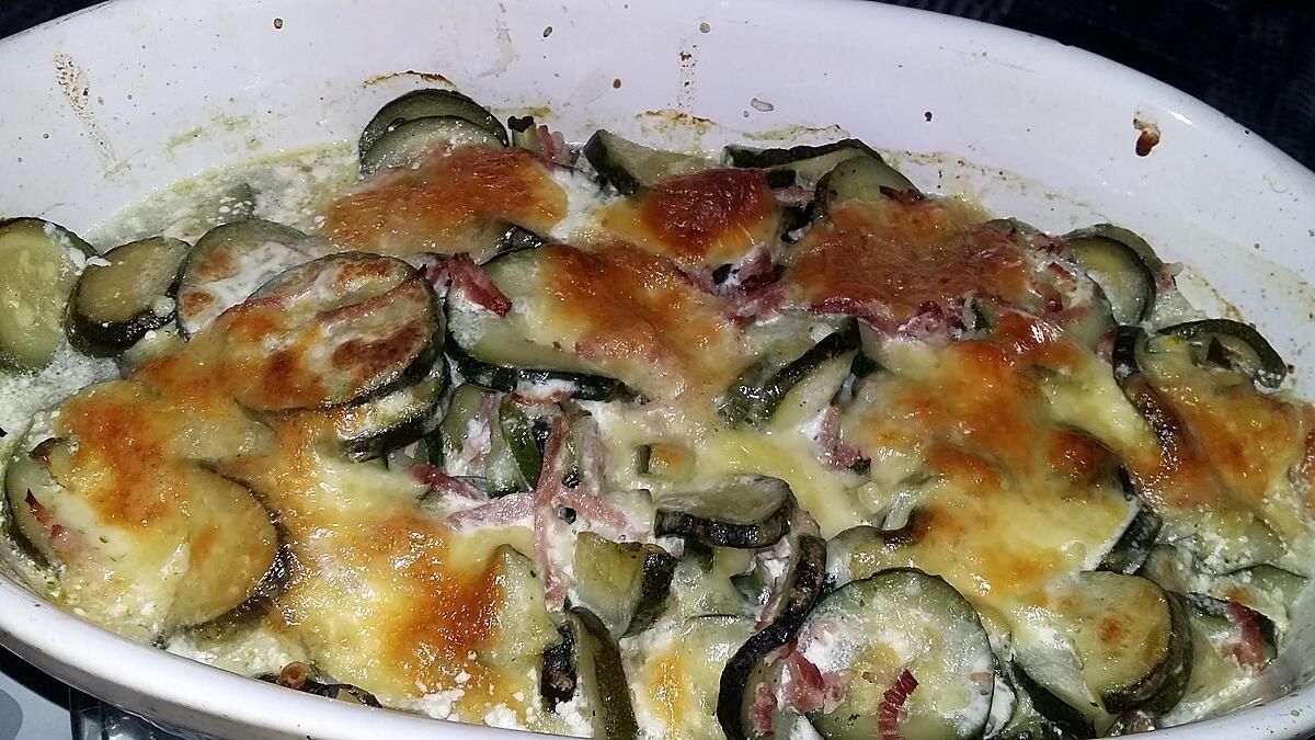 recette Gratiné de courgettes jambon mozzarella