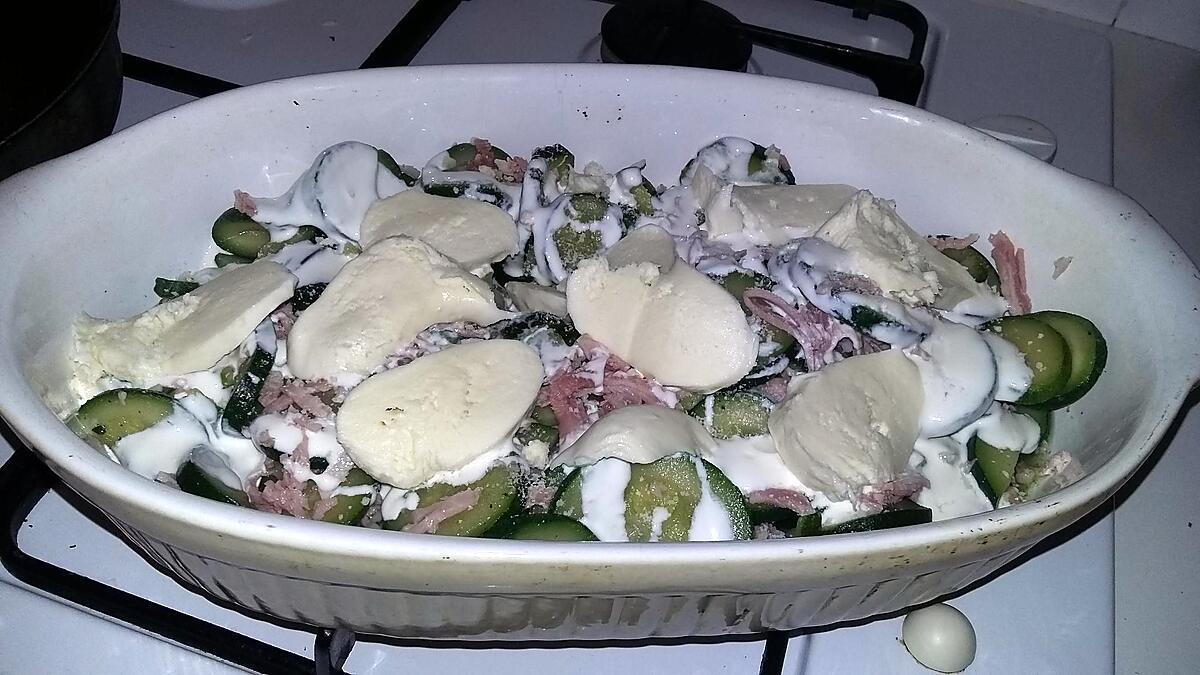 recette Gratiné de courgettes jambon mozzarella