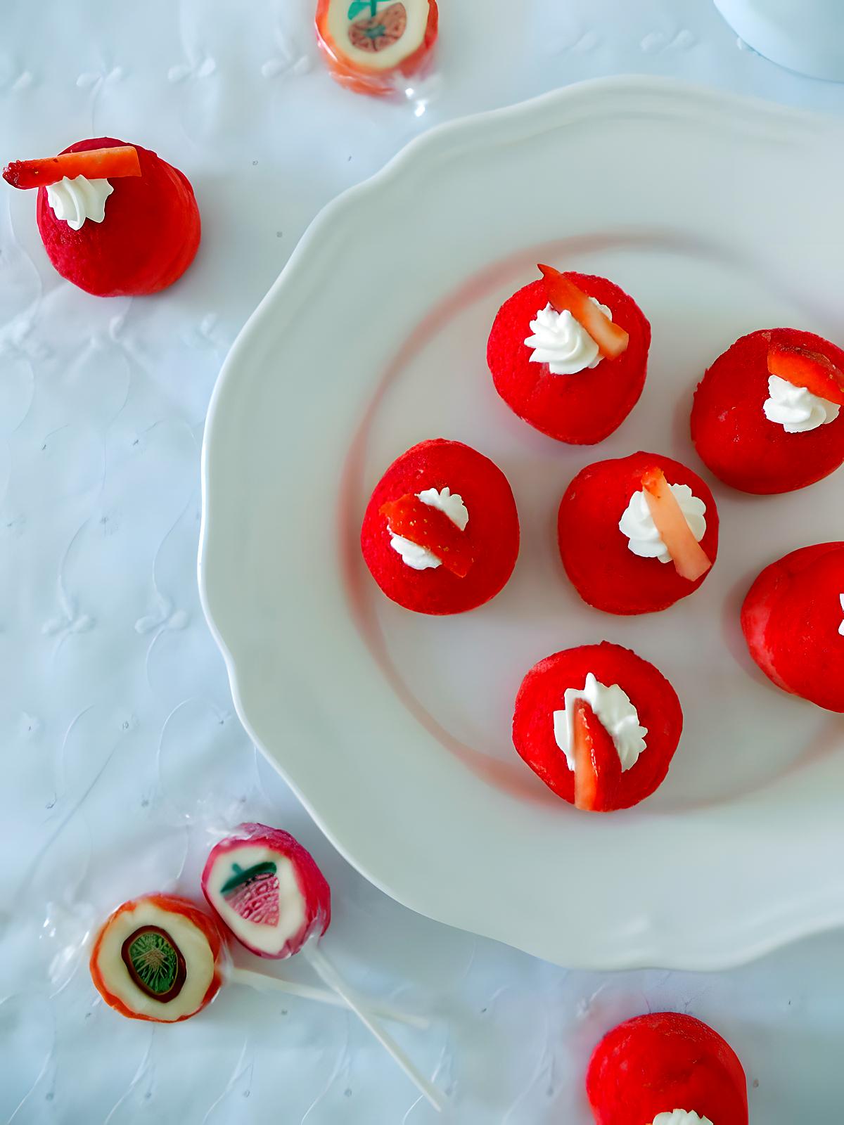 recette Petits choux fraise chocolat blanc