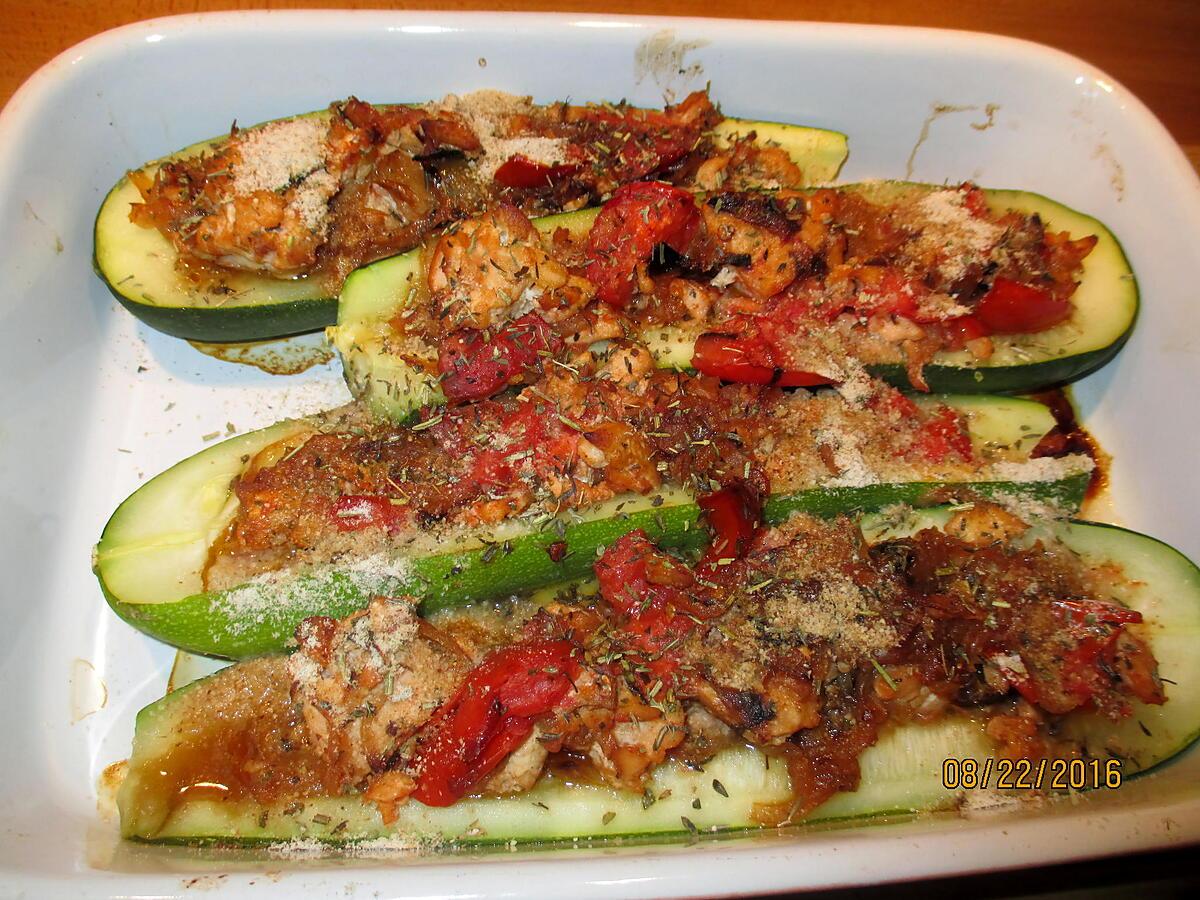 recette courgettes farcies aux saumon