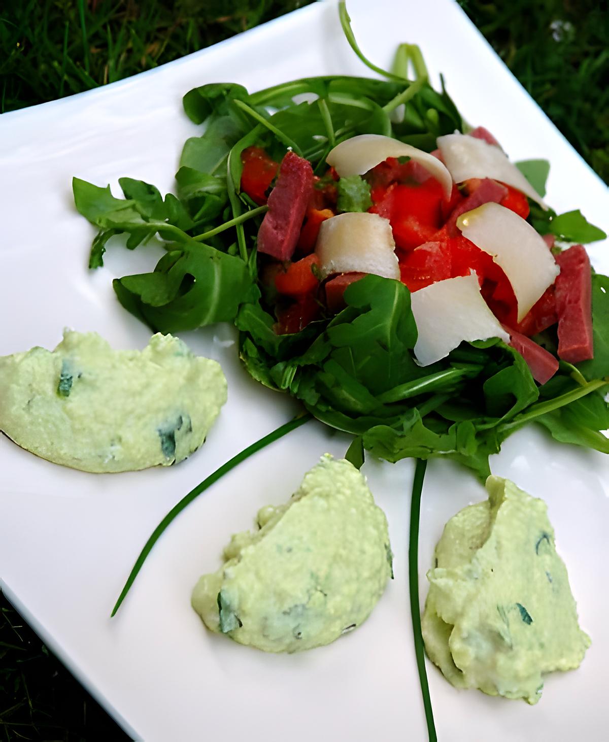 recette Mouuse d'avocats à la coriandre et sa salade