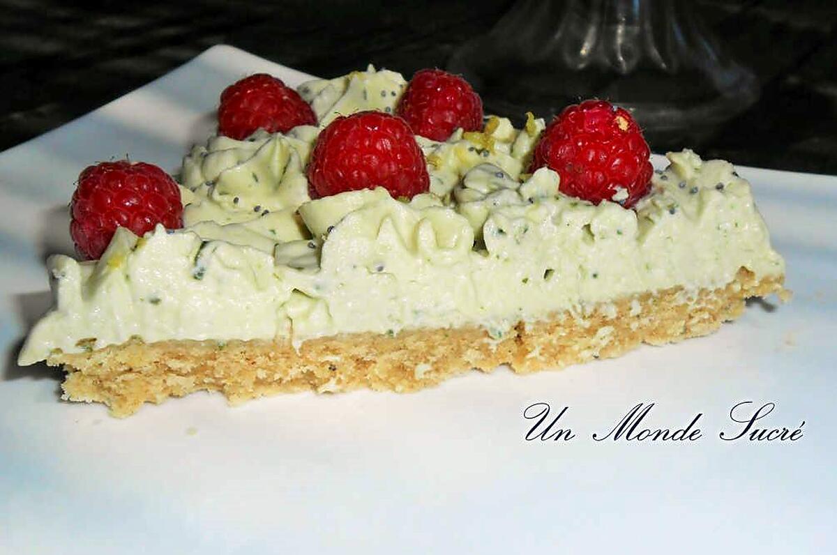 recette Tarte aux framboises et chantilly-mascarpone au basilic