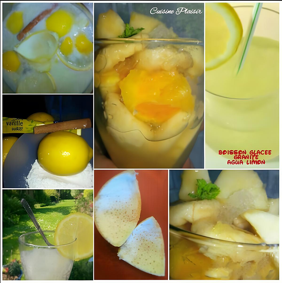 recette BOISSON GLACÉE – GRANITÉ CITRON , "agua limon"