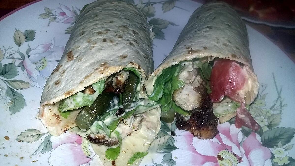 recette Wraps au blancs de dinde panee