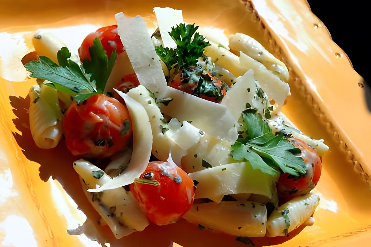 recette Pâtes coquillage aux tomates cerises