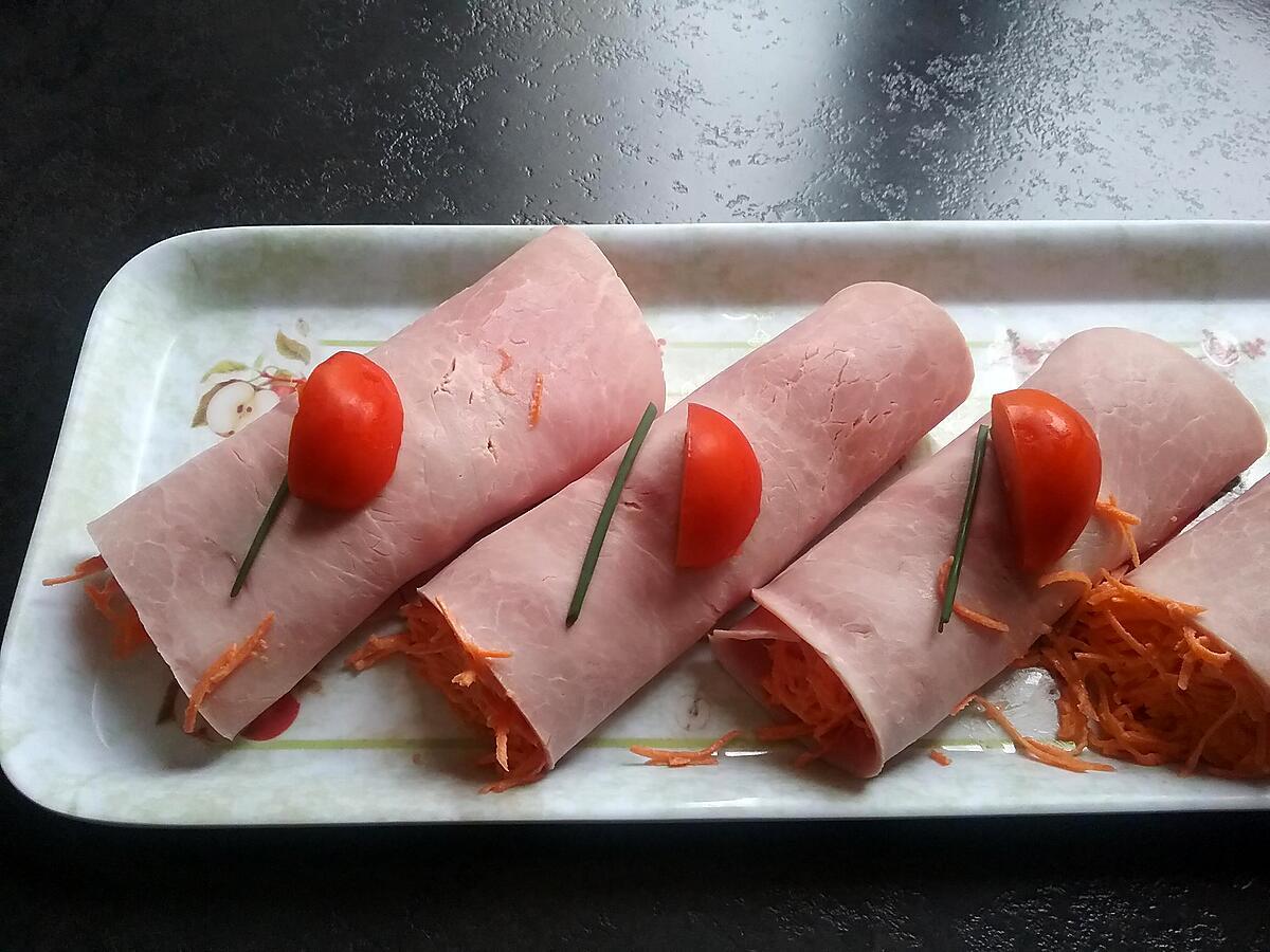 recette Entrée rapide de jambon carotte