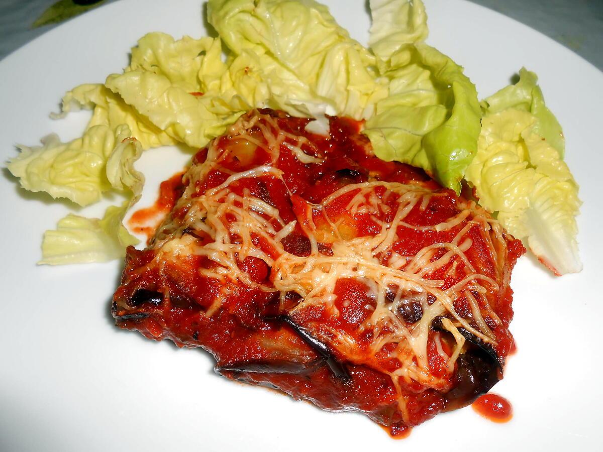 recette PARMIGIANA D'AUBERGINES ROULEES