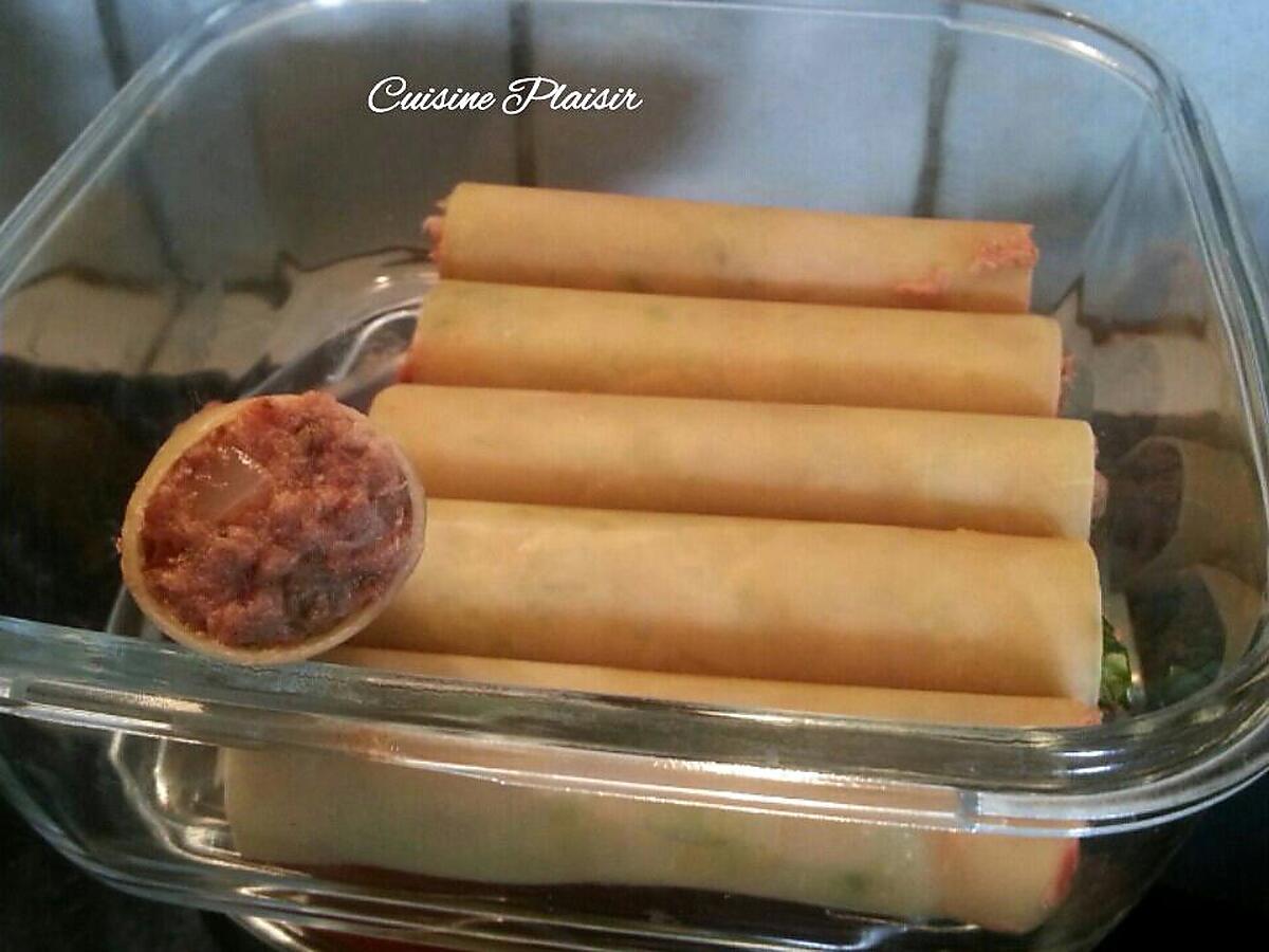 recette Cannelloni au thon sauce tomate