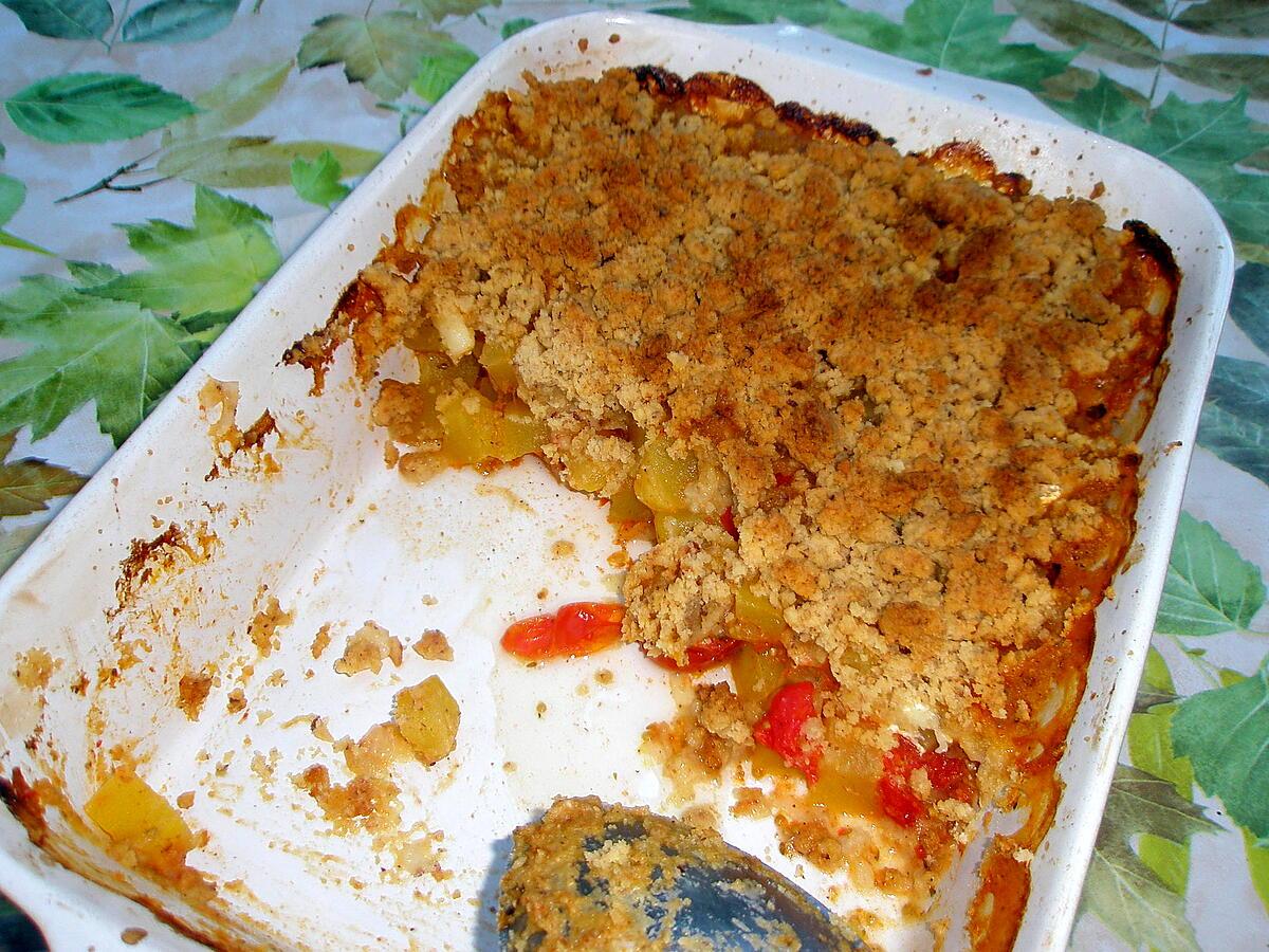 recette Crumble de courgettes aux tomates cerises et chèvre