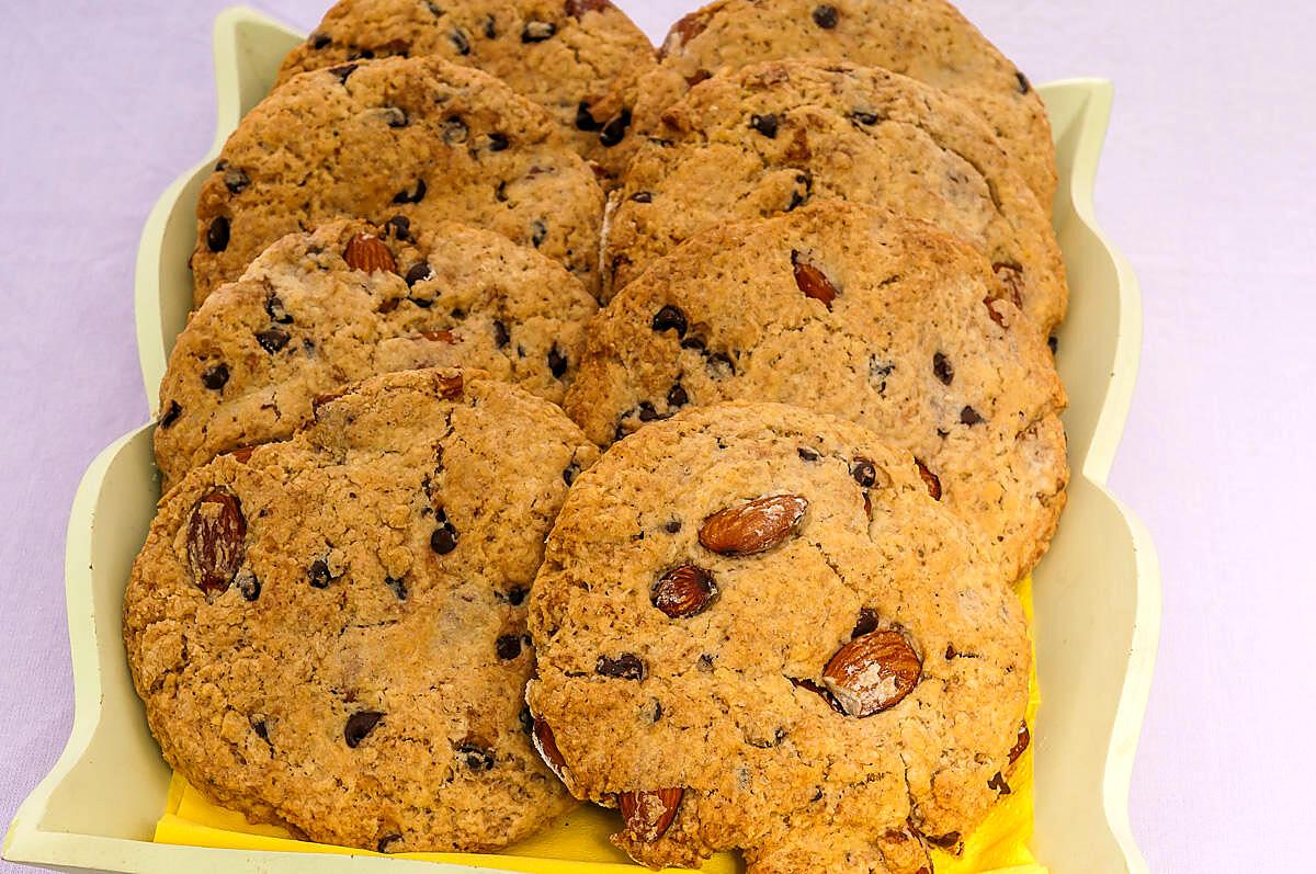 recette Cookies aux amandes et pépites de chocolat