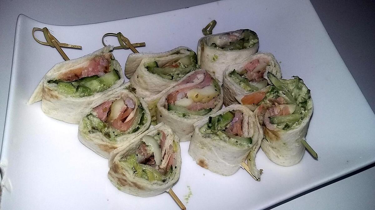 recette Brochettes de wraps roulés