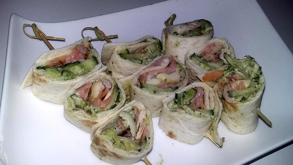 recette Brochettes de wraps roulés