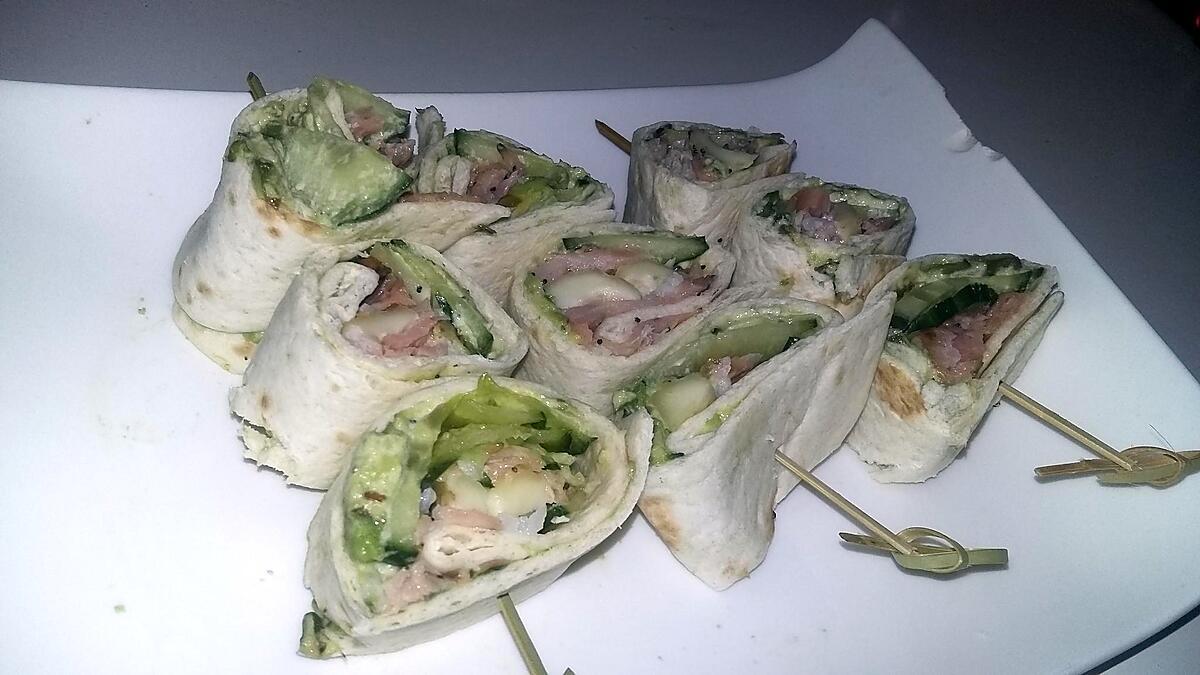 recette Brochettes de wraps roulés