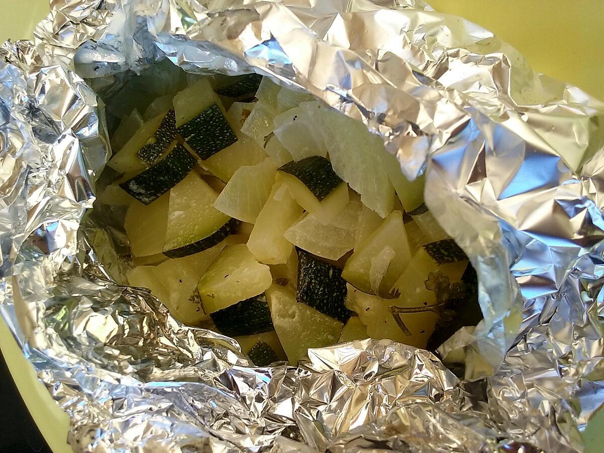 recette Courgettes marinées en papillotes cuisson plancha ou barbecue