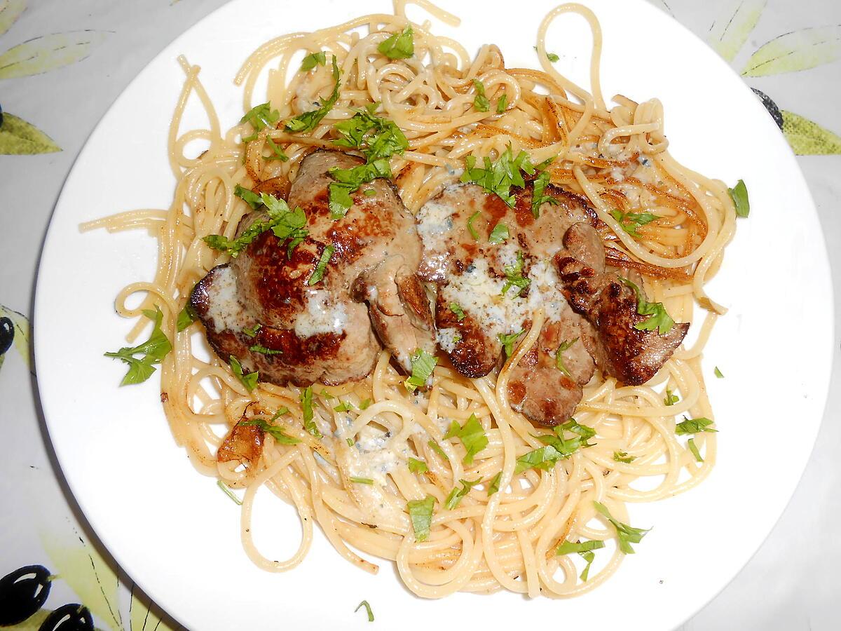 recette SPAGHETTI AUX FOIES DE LAPIN AU BEURRE DE SAINT AGUR