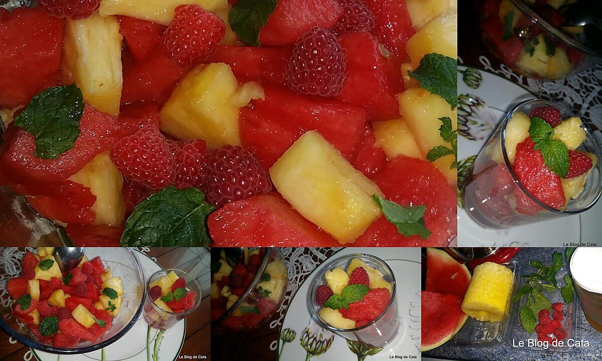 recette Salade de fruits frais au sirop de menthe