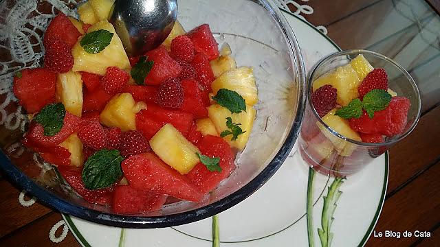 recette Salade de fruits frais au sirop de menthe