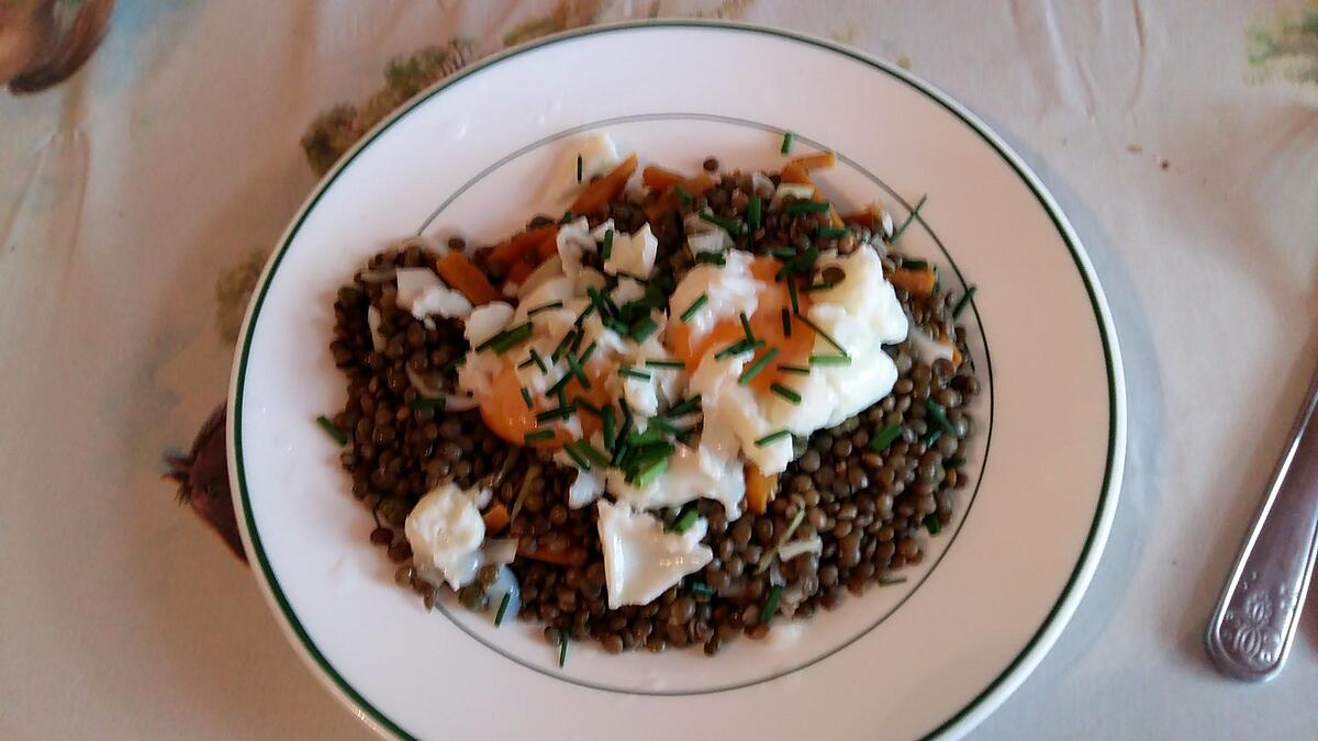 recette Salade de lentilles et son oeuf poché