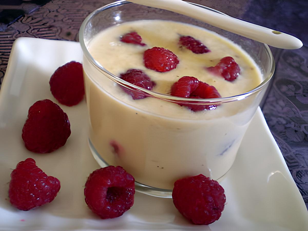 recette Crème mousseuse tonka framboise