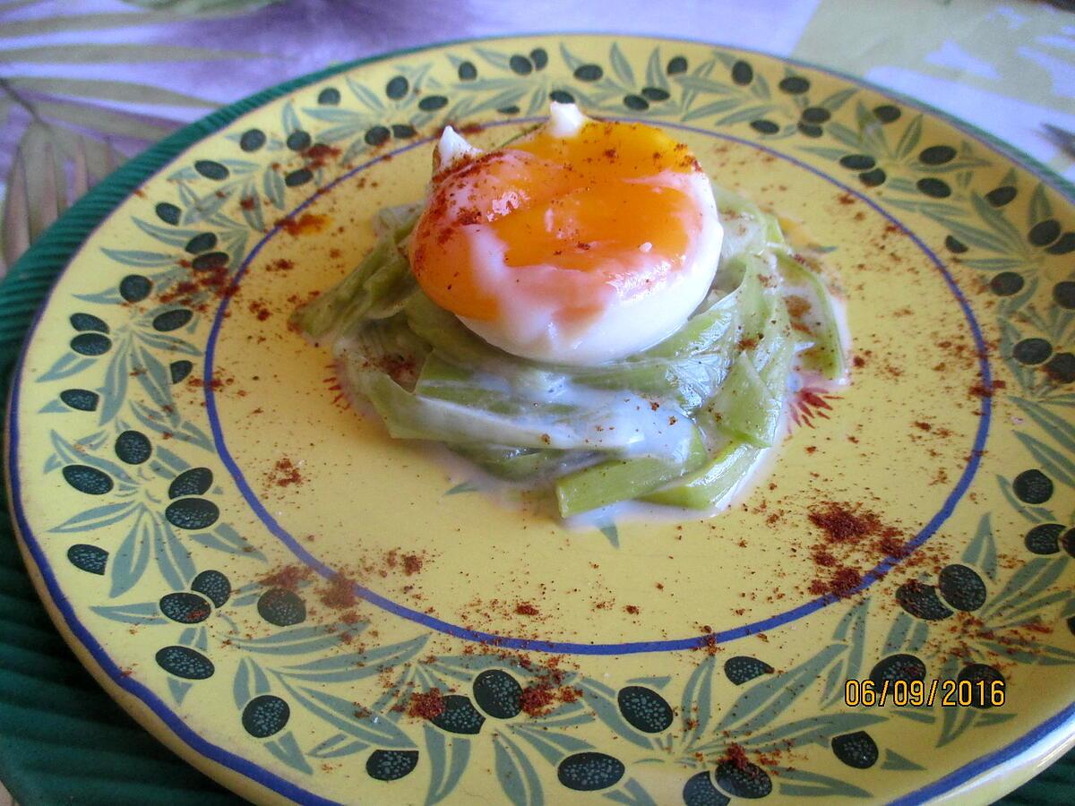 recette Nid de poireaux à l'oeuf mollet